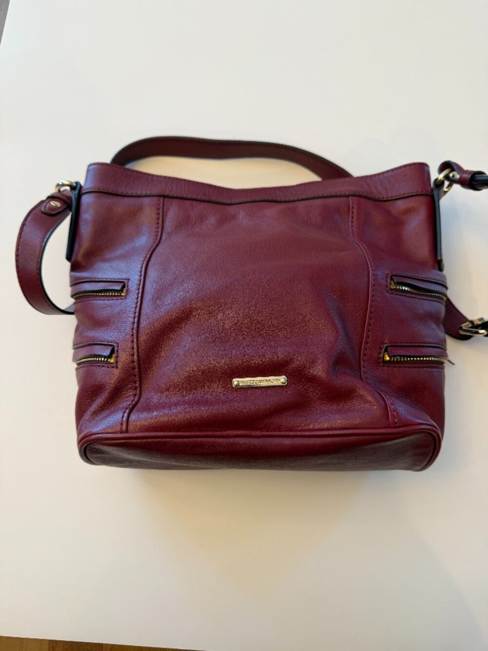 Rebecca Minkoff Dexter Bucket Crossbody Bag Port Red